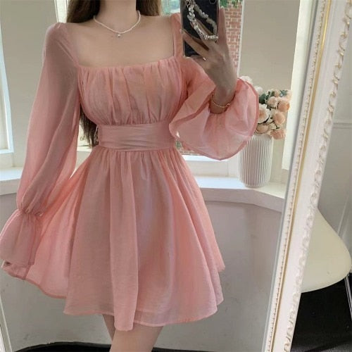 Vintage Elegant Backless Dress - Pretty in Pink