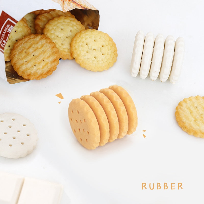 Realistic Tearable Chocolate Cookies Rubber Eraser