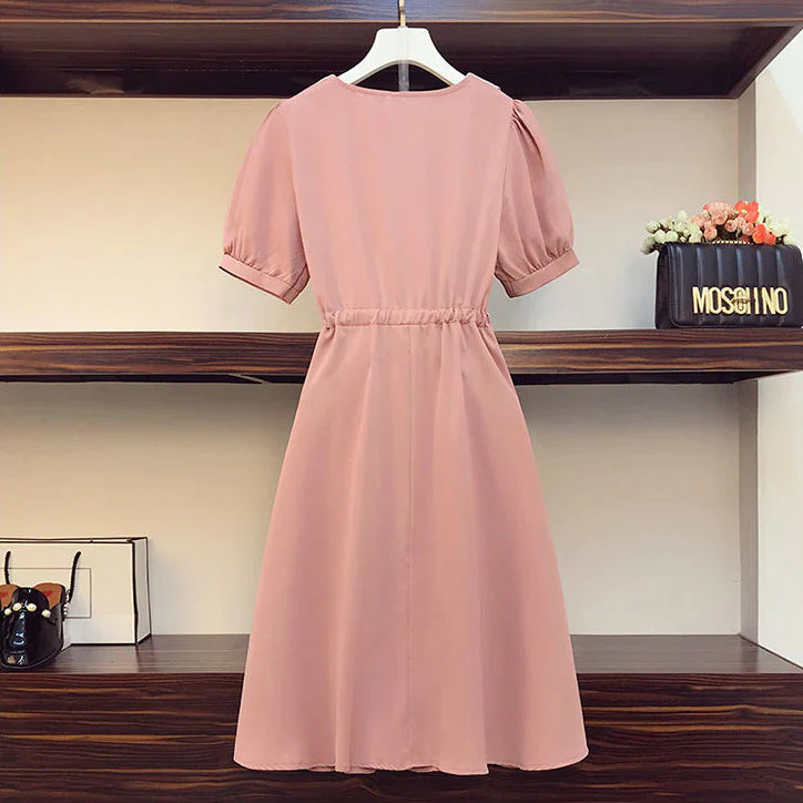 Kawaii Casual Fashion: Button-Down Robe Midi Dress