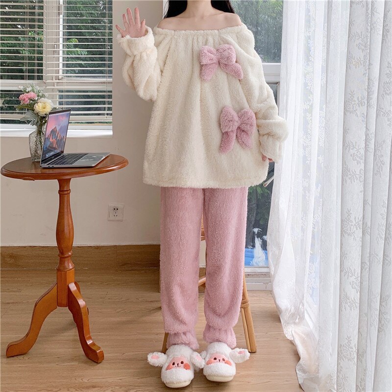 Fluffy Bow Kawaii Lounge Pyjamas