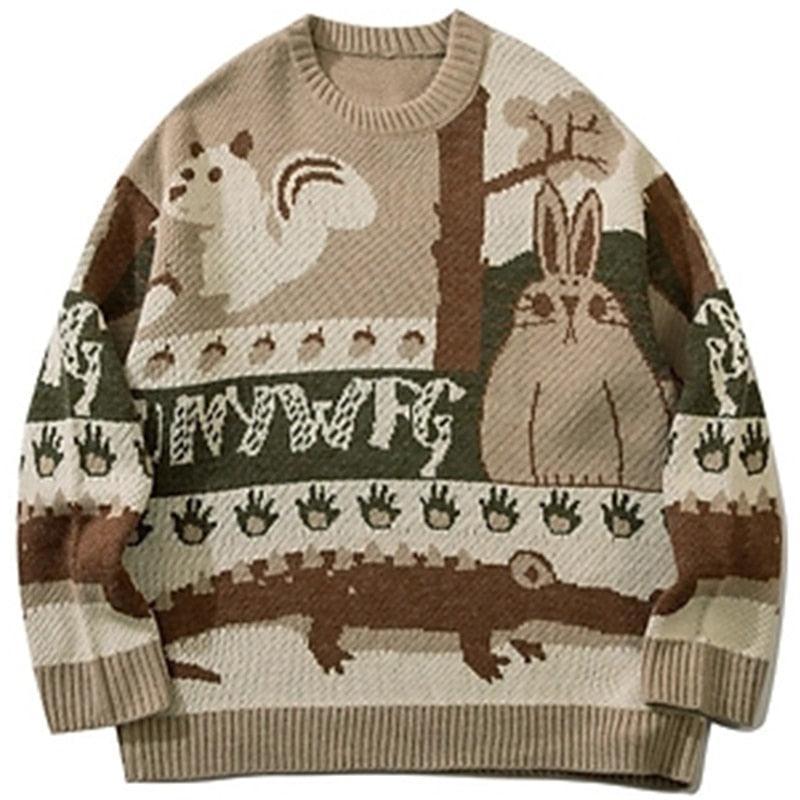 Nature Vintage Squirrel Cardigan Sweater - Embrace Woodland Elegance 🌿🐿️