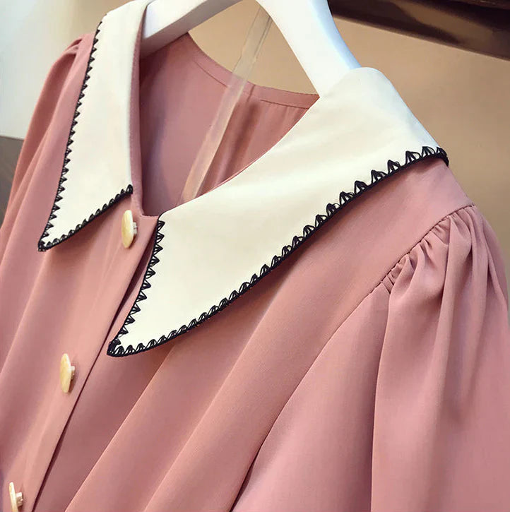 Kawaii Casual Fashion: Button-Down Robe Midi Dress