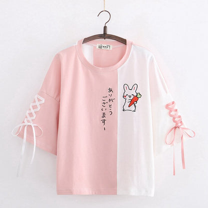College Style Rabbit Kawaii T Shirt