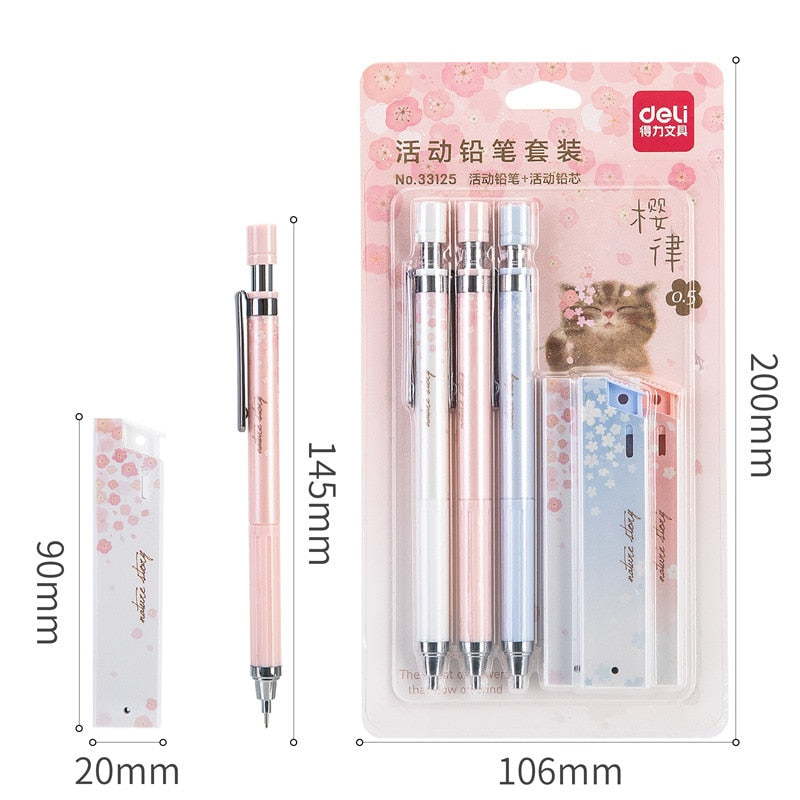 0.5mm Lovely Fresh Cherry Sakura Mechanical Pencil Set