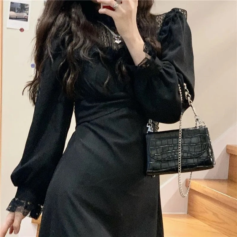 Apricot black deals lace dress