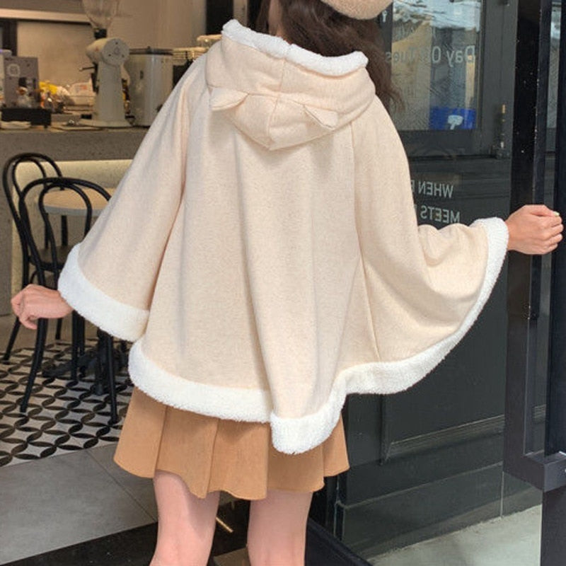 Kawaii Cloak Lucky Cat Hoodie: Embrace the Cute Harajuku Style