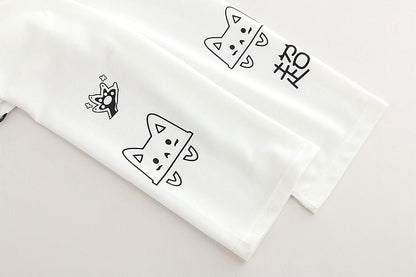 Whiskers and Wonders: Harajuku Cartoon Cat Ribbon Sweatshirt - A Symphony of Cute and Cozy! 🐱💕