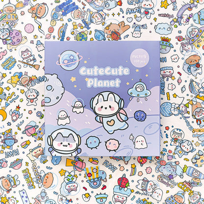 100 Sheets Set CuteCute Planet Journal Stickers
