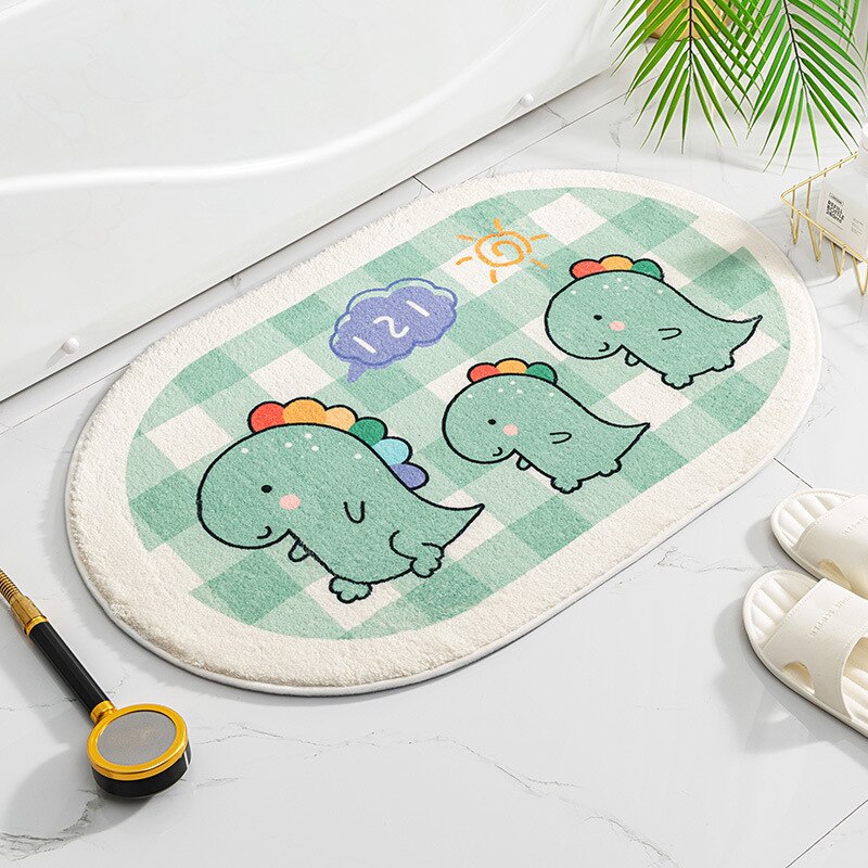 Whimsical Wonderland: Circle Oval Bear & Bunny Bathroom Mat Collection