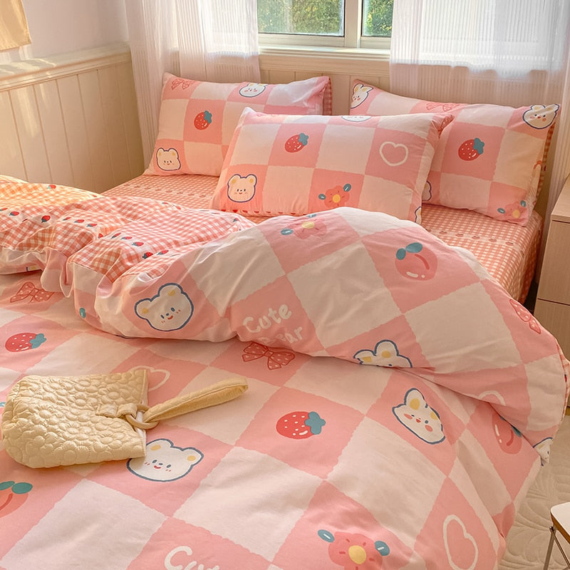 Kawaii Cute Print Cottage Core Bedding Set