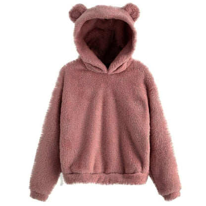Kawaii Fluffy Bear Ears Hoodie Coat - Stay Cozy and Cute All Winter Long! 🐻❄️