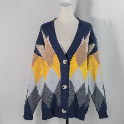 Trendy Button Puff Sleeve Cardigan Sweater - Elevate Your Style with Plaid Perfection! 🌟🧥
