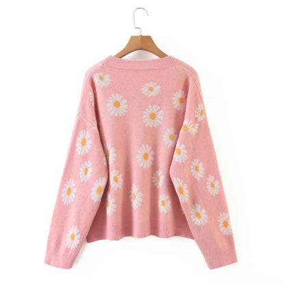 Sweet Sunflower Knitwear Cardigan Sweater - Embrace Sunshine in Your Wardrobe! 🌻👚