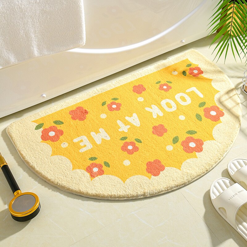 Soft Half Oval Floral Fruits Bathroom Mat Collection | NEW