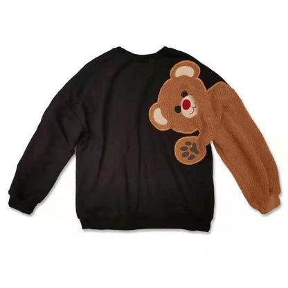 Harajuku Pullover Cartoon Bear Sweatshirt - Cute Long Sleeve Top