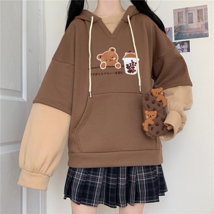 Kawaii bear clearance hoodie