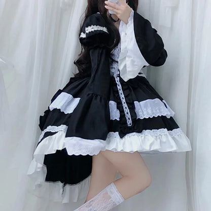 Kawaii Lolita Maid Dress with Detachable Ruffles