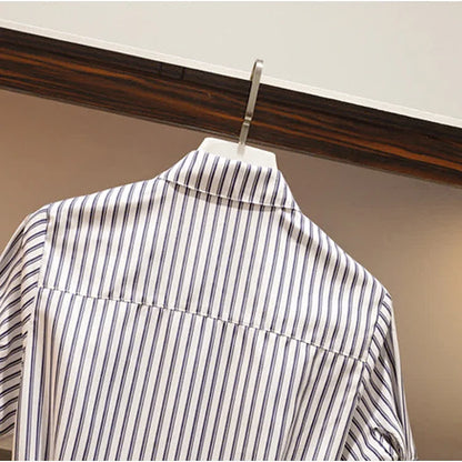 Chic Striped Print A-line T-Shirt Dress