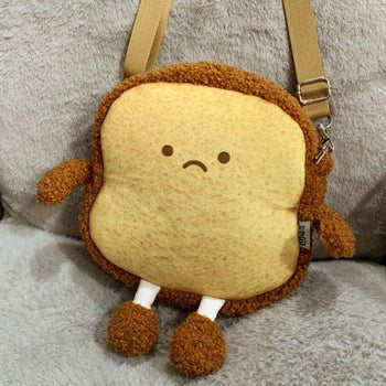 Kawaii Bread Bestie Plush Bag - Kawaii Bag - Kawaii Backpack - Kawaii Mini Backpack