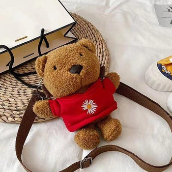 Kawaii Brown Bear Plush Bag - Kawaii Bag - Kawaii Backpack - Kawaii Mini Backpack
