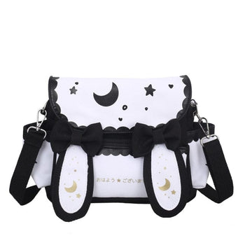 Kawaii Bunny Moon Star Plush Bag - Kawaii Bag - Kawaii Backpack - Kawaii Mini Backpack