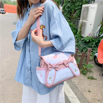 Kawaii Bunny Moon Star Plush Bag - Kawaii Bag - Kawaii Backpack - Kawaii Mini Backpack