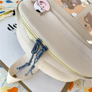 Mini Cute Cow Print Crossbody Bag, Kawaii Square Shoulder Bag