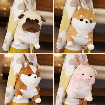 Kawaii Chubby Animals Plush Backpack - Kawaii Bag - Kawaii Backpack - Kawaii Mini Backpack
