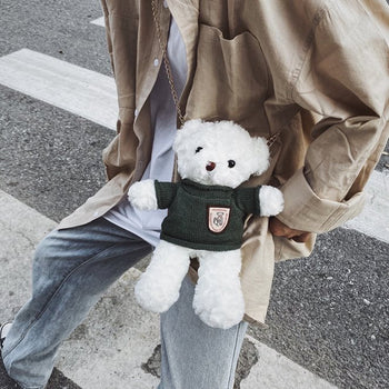 Kawaii Fluffy Bear Bag - Kawaii Bag - Kawaii Backpack - Kawaii Mini Backpack