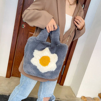 Kawaii Fluffy Egg Mini Tote Bag - Kawaii Bag