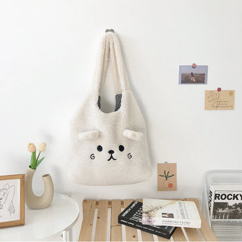 Kawaii Fluffy Pup Tote Bag - Kawaii Bag - Kawaii Backpack - Kawaii Mini Backpack