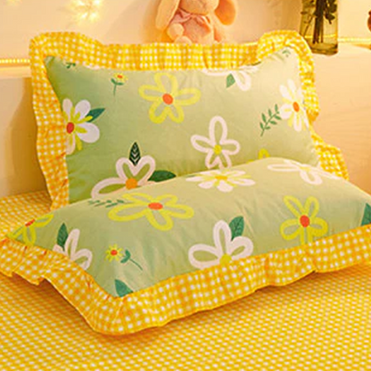 Yellow Floral Bedding Set Collection with Bed Sheet