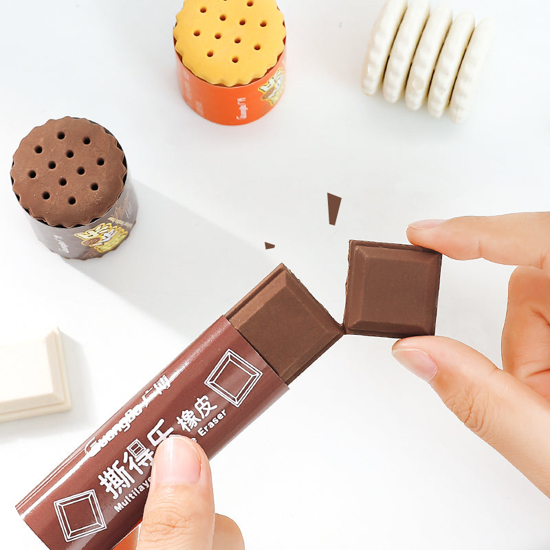 Realistic Tearable Chocolate Cookies Rubber Eraser