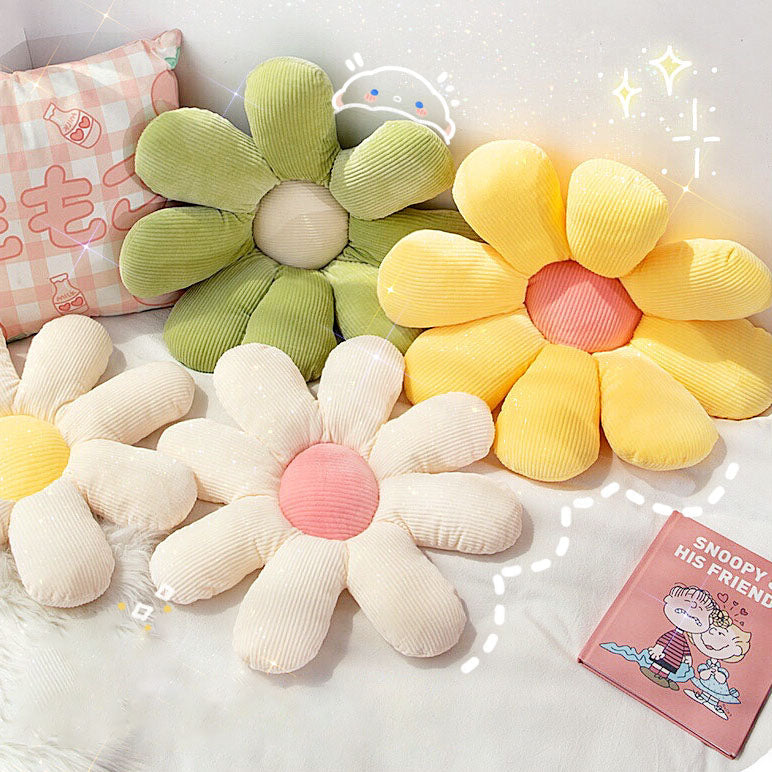 Daisy Flower Soft Plush Pillow Cushion