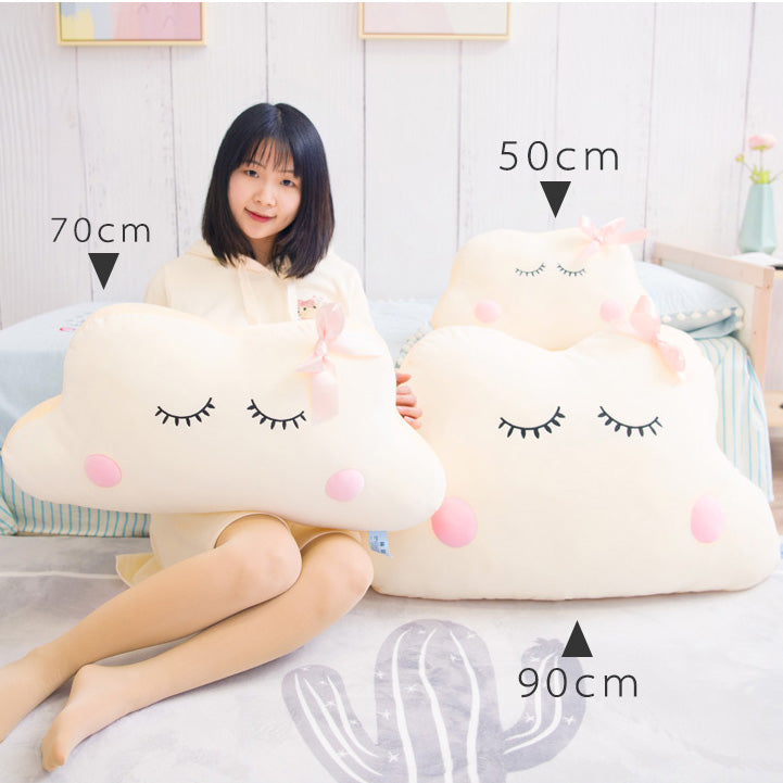 Sleeping and Happy Cloud Plush Pillow