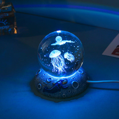 Crystal Animal Ball Night Light