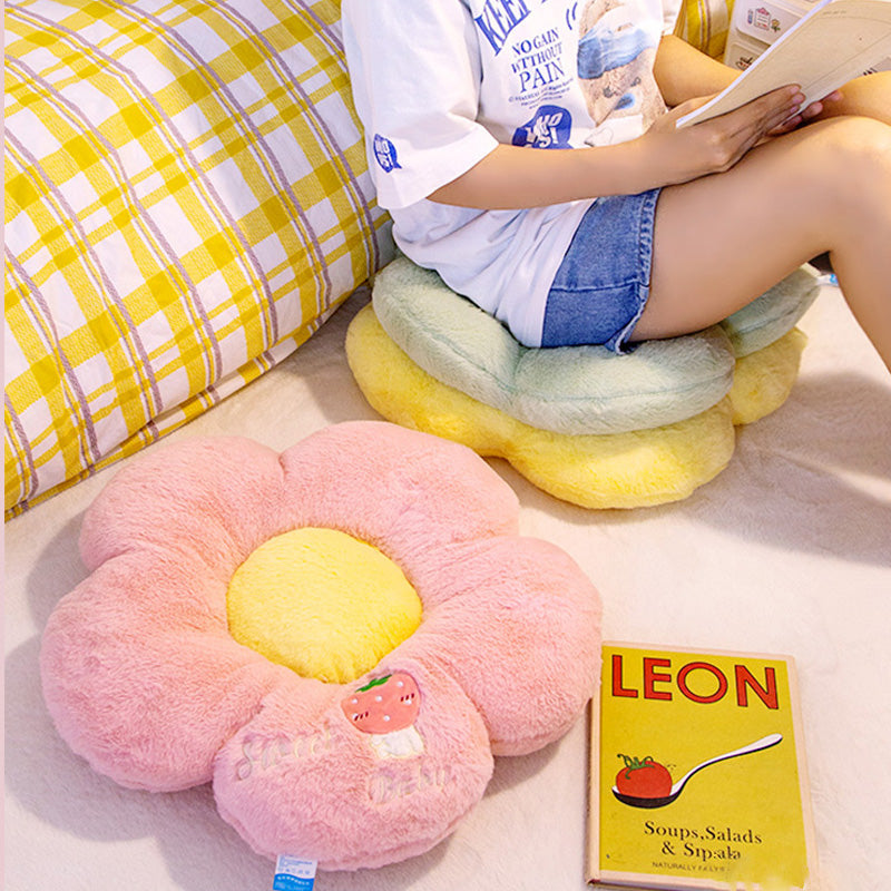 Kawaii Pastel Flowers Soft Chair Cushion