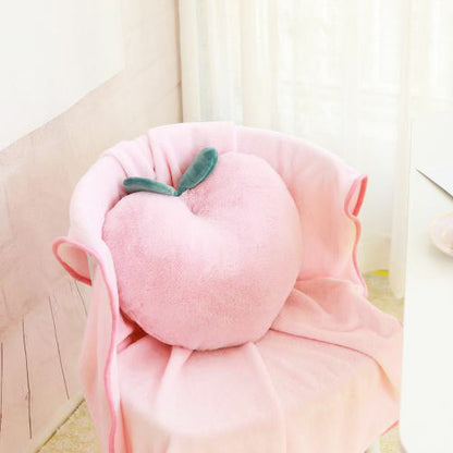 Kawaii Pink Peach Pillow and Blanket