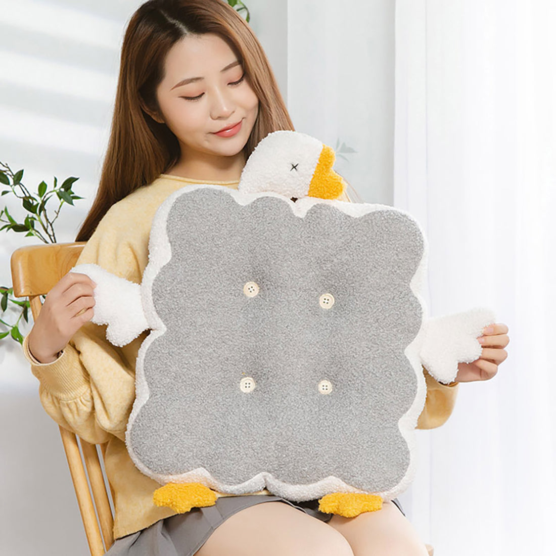 Angel Duck Square Seat Cushion Pillow