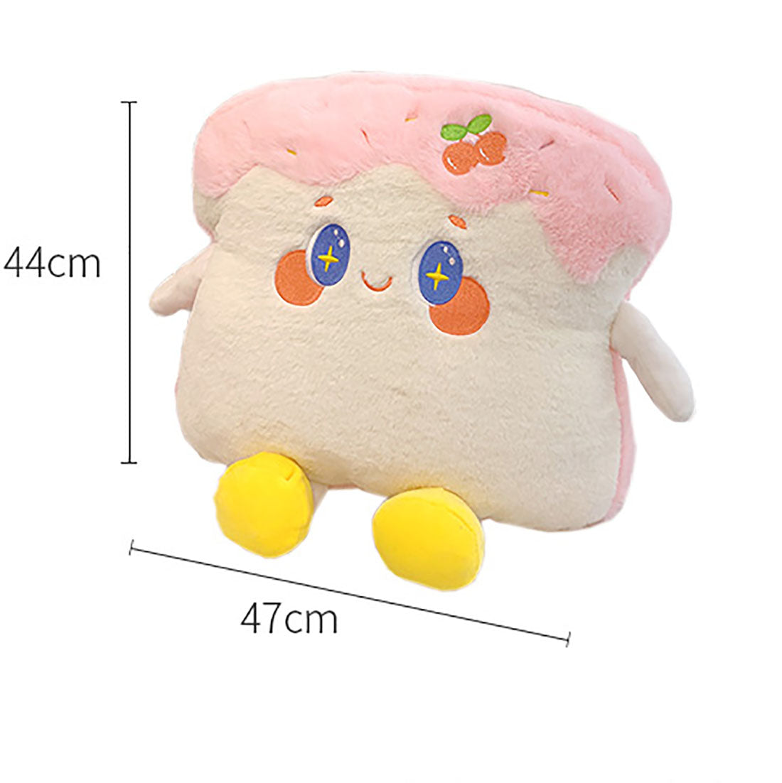 Cute Cartoon Strawberry Cherry Toast Pillow