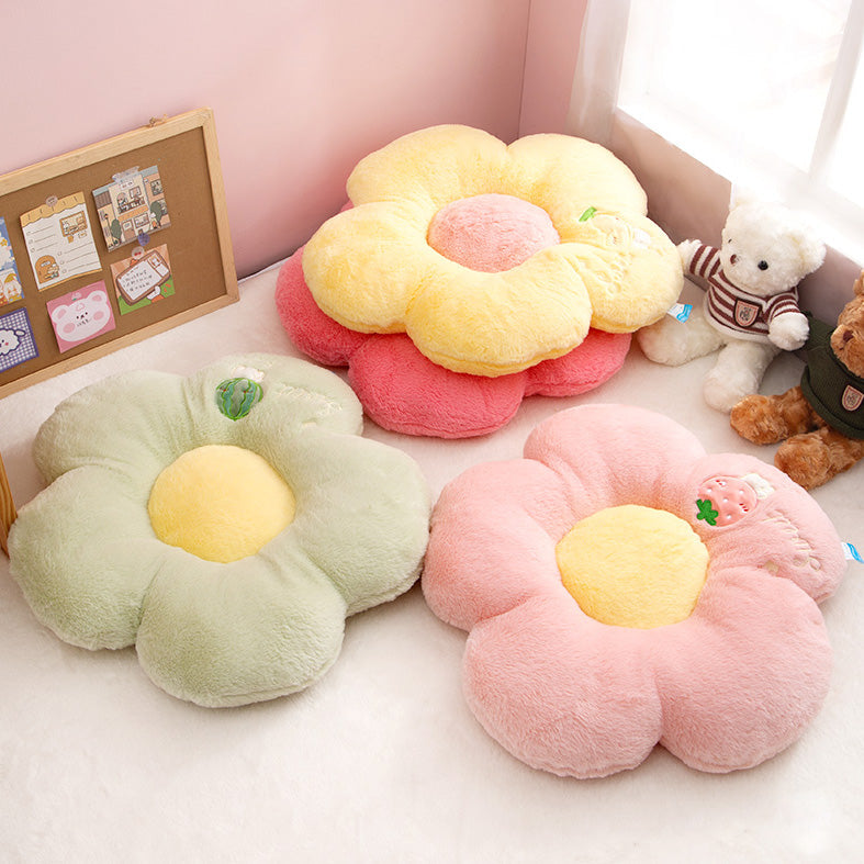 Kawaii Pastel Flowers Soft Chair Cushion