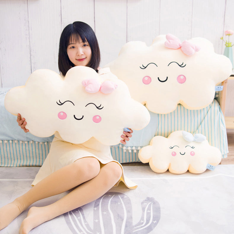 Sleeping and Happy Cloud Plush Pillow