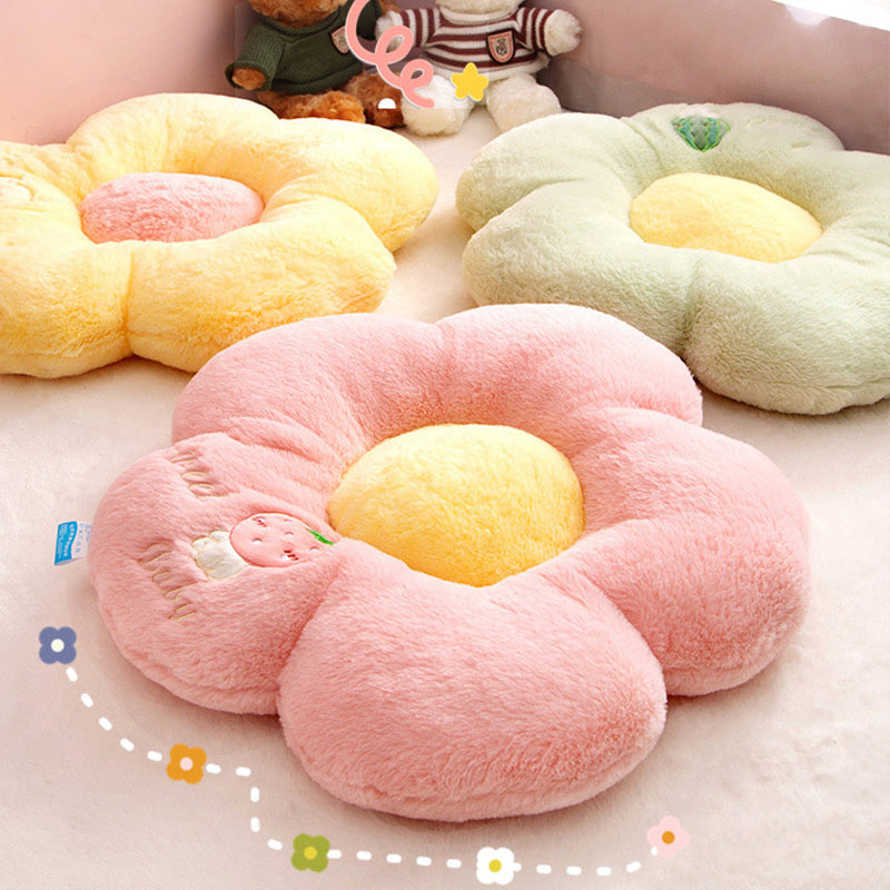 Kawaii Pastel Flowers Soft Chair Cushion