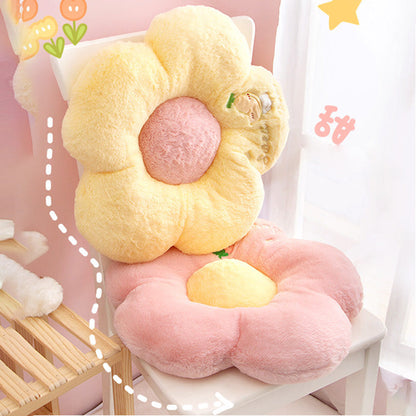 Kawaii Pastel Flowers Soft Chair Cushion