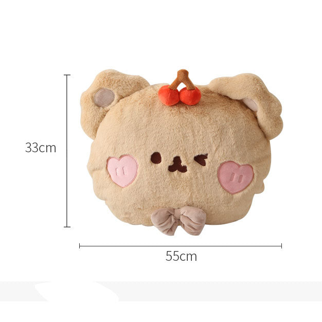 Cartoon Rabbit Bear Plush Pillow Blanket