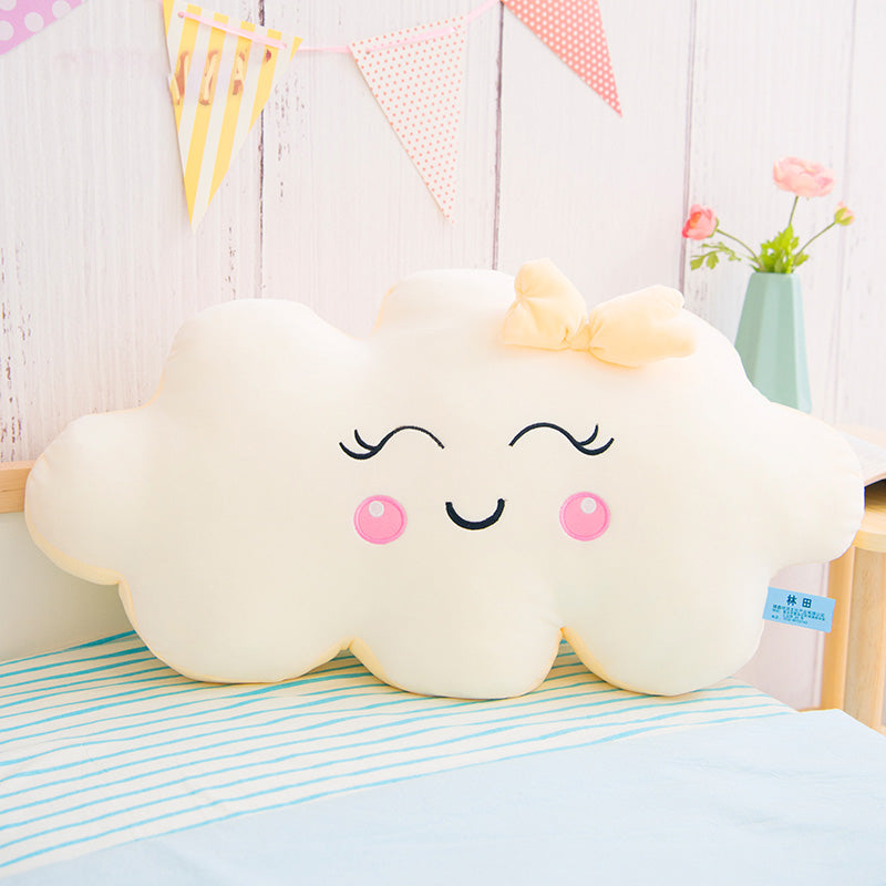 Sleeping and Happy Cloud Plush Pillow