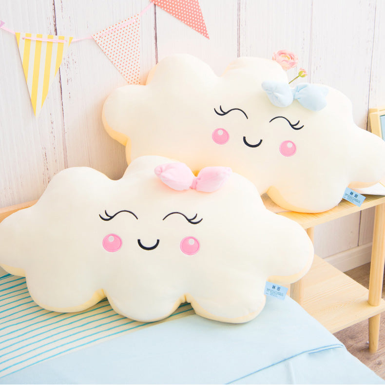 Sleeping and Happy Cloud Plush Pillow