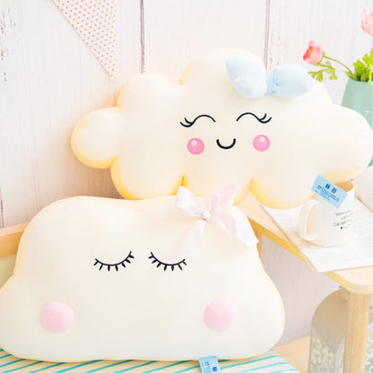 Sleeping and Happy Cloud Plush Pillow