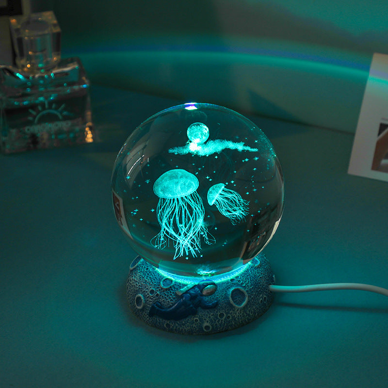 Crystal Animal Ball Night Light