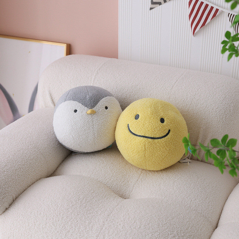 Cute Round Ball Pillow - Spandex - Down Cotton - Penguin - Smiley